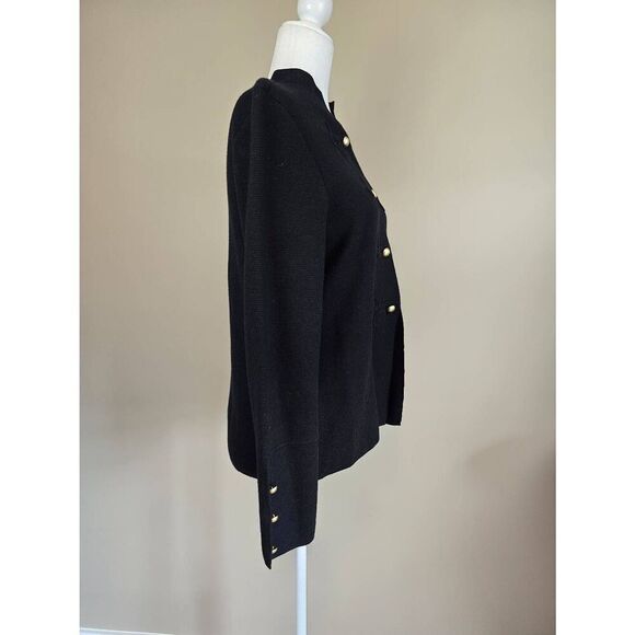 Chicos Open Front Cardigan Sz 1 Black. **Flawed** - Picture 2 of 10